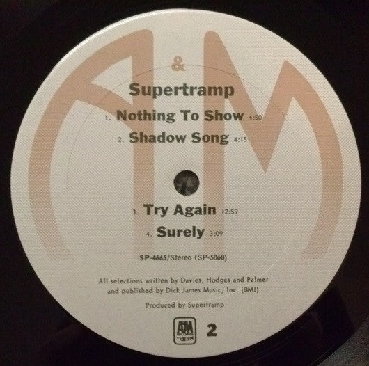 Supertramp : Supertramp (LP, Album, RE, RM, Ter)
