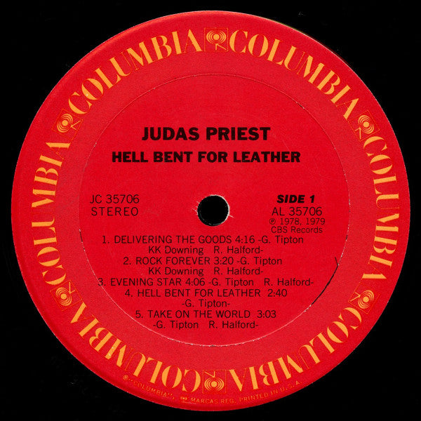 Judas Priest : Hell Bent For Leather (LP, Album, Ter)