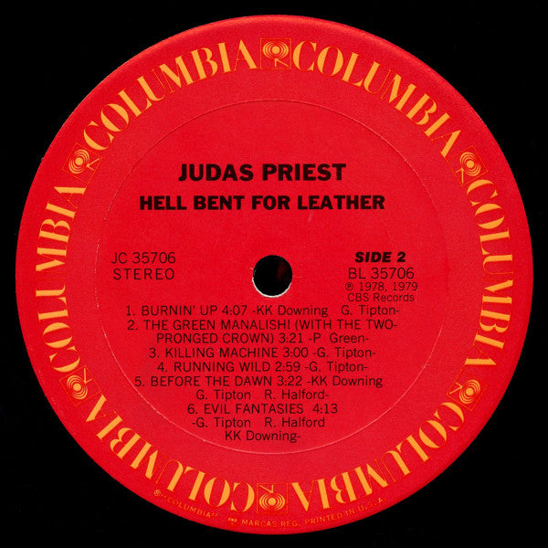 Judas Priest : Hell Bent For Leather (LP, Album, Ter)
