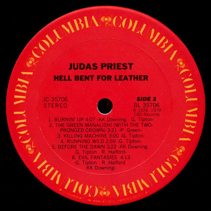 Judas Priest : Hell Bent For Leather (LP, Album, Ter)