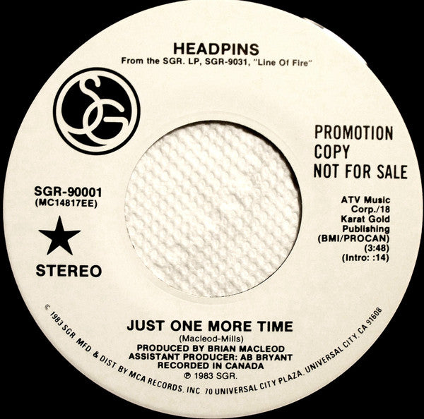 Headpins : Just One More Time (7", Single, Promo, Pin)