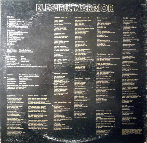 T. Rex : Electric Warrior (LP, Album, Pit)