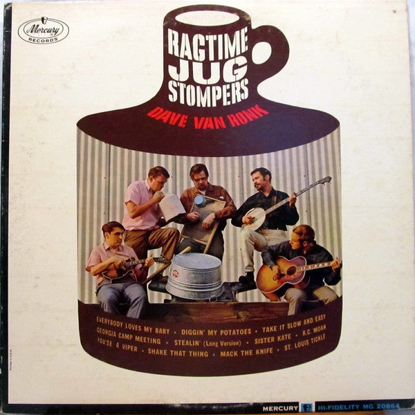 Dave Van Ronk With The Ragtime Jug Stompers : Ragtime Jug Stompers (LP, Mono, Red)