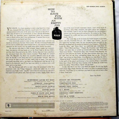 Dave Van Ronk With The Ragtime Jug Stompers : Ragtime Jug Stompers (LP, Mono, Red)