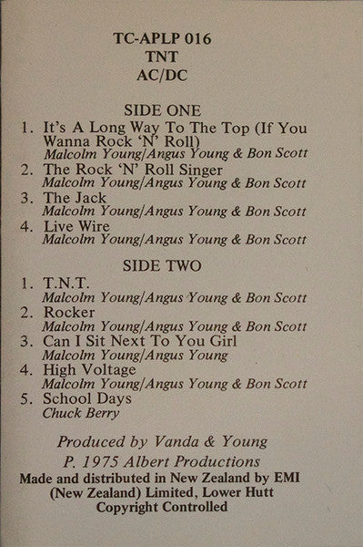 AC/DC : T.N.T. (Cass, Album, RE)