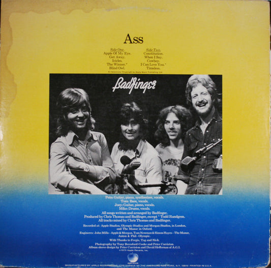 Badfinger : Ass (LP, Album, Win)