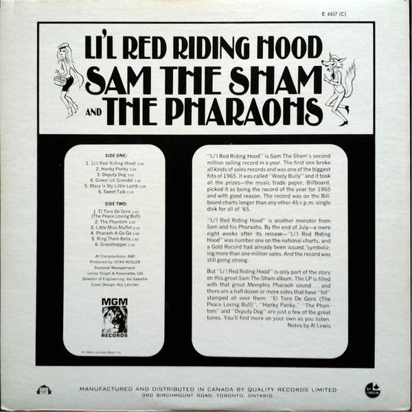 Sam The Sham & The Pharaohs : Li'l Red Riding Hood (LP, Album, Mono)
