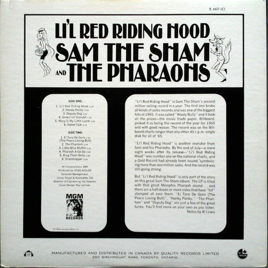 Sam The Sham & The Pharaohs : Li'l Red Riding Hood (LP, Album, Mono)