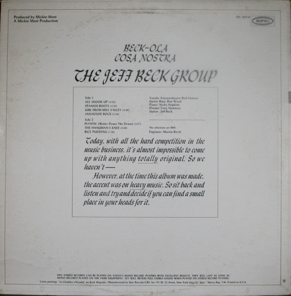 The Jeff Beck Group* : Beck-Ola (LP, Album, Pit)