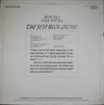 The Jeff Beck Group* : Beck-Ola (LP, Album, Pit)