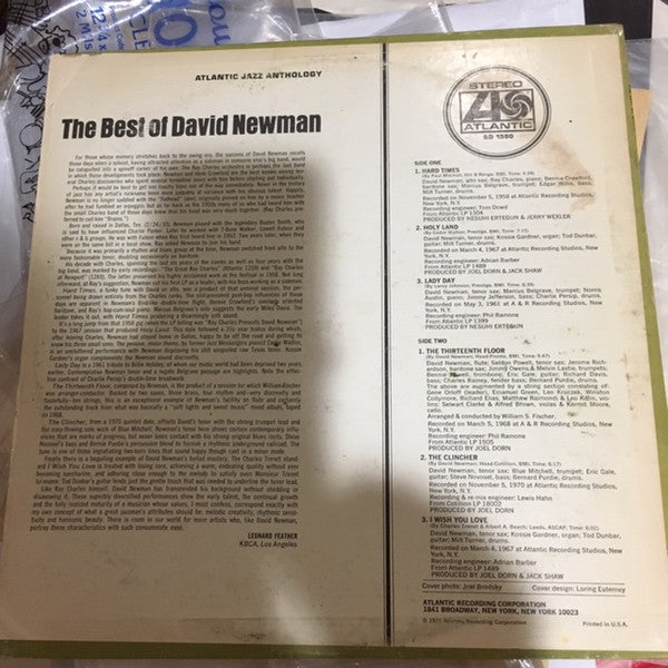 David Newman* : The Best Of (LP, Comp, Promo)