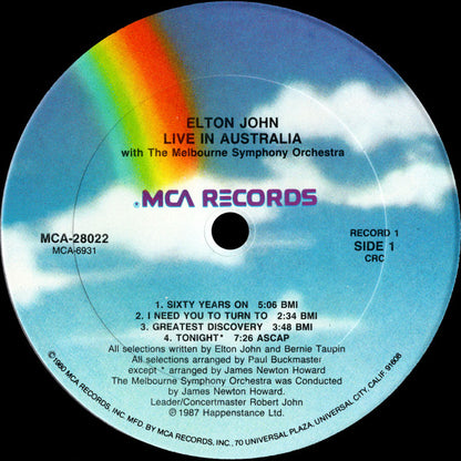 Elton John With The Melbourne Symphony Orchestra* : Live In Australia (2xLP, Album, Club, Car)