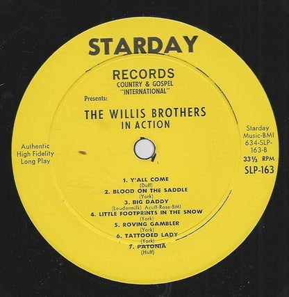 The Willis Brothers : In Action (LP, Album, Mono)