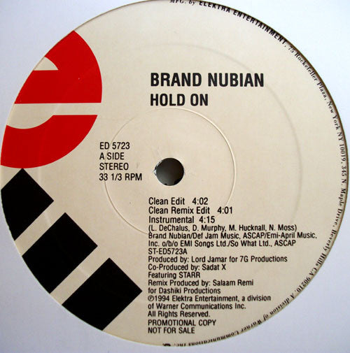Brand Nubian : Hold On (12", Promo)