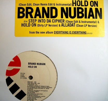 Brand Nubian : Hold On (12", Promo)