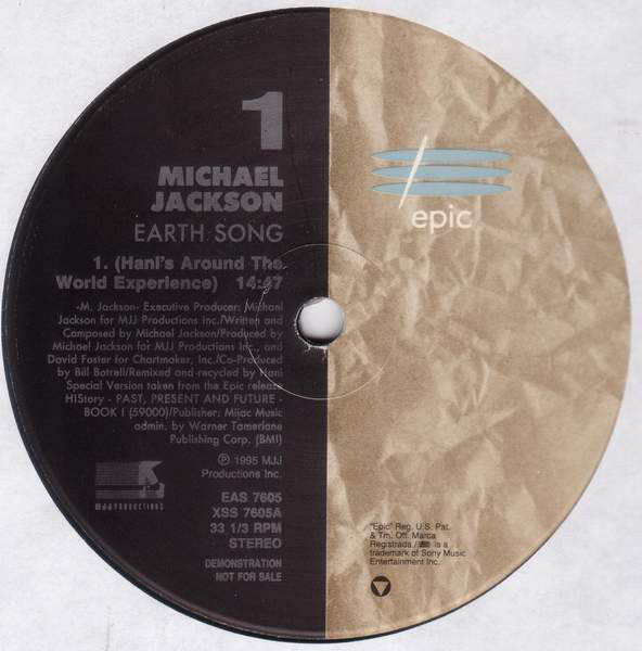 Michael Jackson : Earth Song (12", Promo)