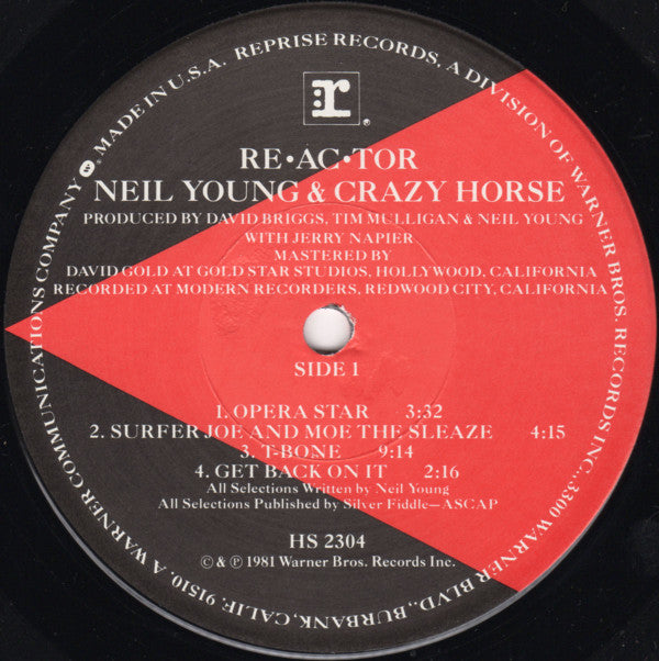 Neil Young & Crazy Horse : Re·ac·tor (LP, Album, Win)