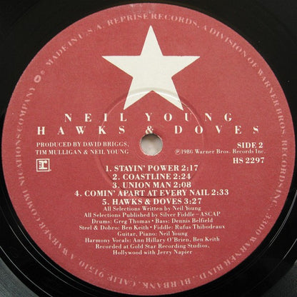 Neil Young : Hawks & Doves (LP, Album, Win)