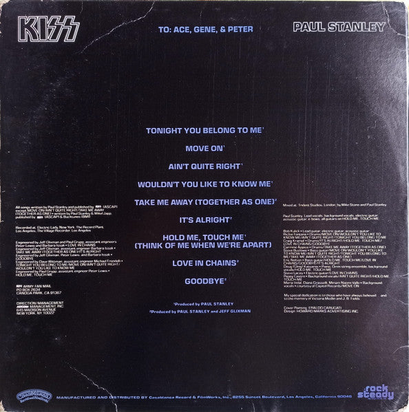Kiss, Paul Stanley : Paul Stanley (LP, Album, Kee)