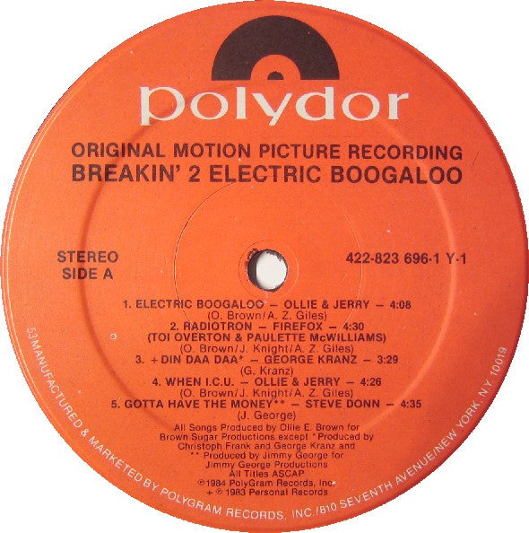Various : Breakin' 2 - Electric Boogaloo - Original Soundtrack Recording (LP, Album, 53)