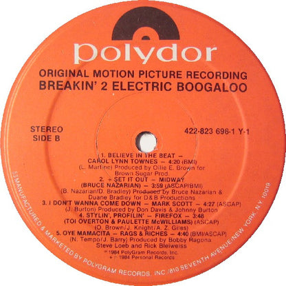 Various : Breakin' 2 - Electric Boogaloo - Original Soundtrack Recording (LP, Album, 53)