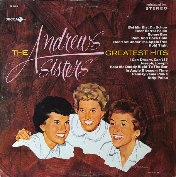 The Andrews Sisters : The Andrews Sisters' Greatest Hits (LP, Comp, Promo)