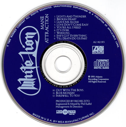 White Lion : Mane Attraction (CD, Album, Club)