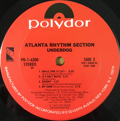 Atlanta Rhythm Section : Underdog (LP, Album, 56 )