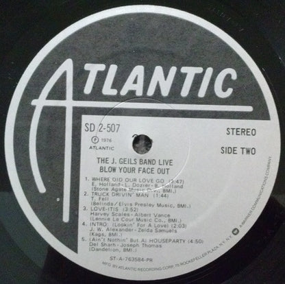 The J. Geils Band : Live - Blow Your Face Out (2xLP, Album, Pre)