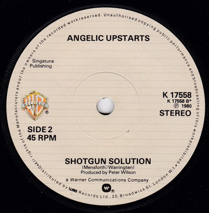 Angelic Upstarts : Out Of Control (7", Single)