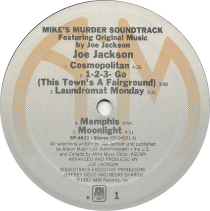 Joe Jackson : Mike's Murder (The Motion Picture Soundtrack) (LP, Album, B -)