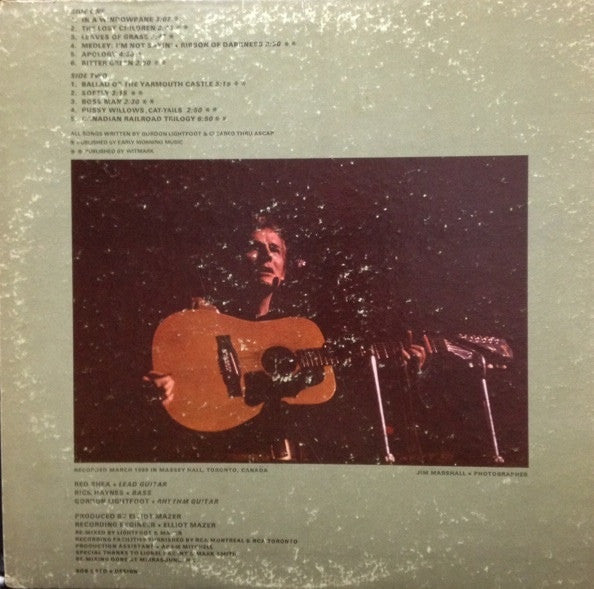 Gordon Lightfoot : Sunday Concert (LP, Album, RE, RP, Gat)