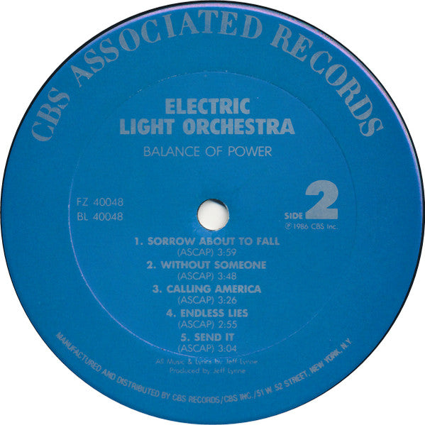 Electric Light Orchestra : Balance Of Power (LP, Album)