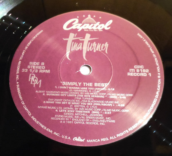 Tina Turner : Simply The Best (2xLP, Comp, Club, RM, SRC)