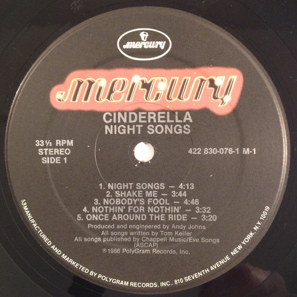 Cinderella (3) : Night Songs (LP, Album, 53 )