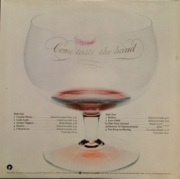 Deep Purple : Come Taste The Band (LP, Album, Ter)