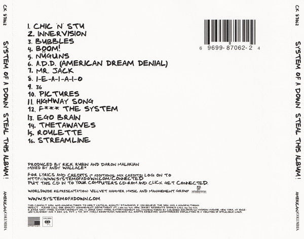 System Of A Down : Steal This Album! (CD, Album)