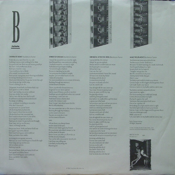 Rainbow : Bent Out Of Shape (LP, Album, Club)