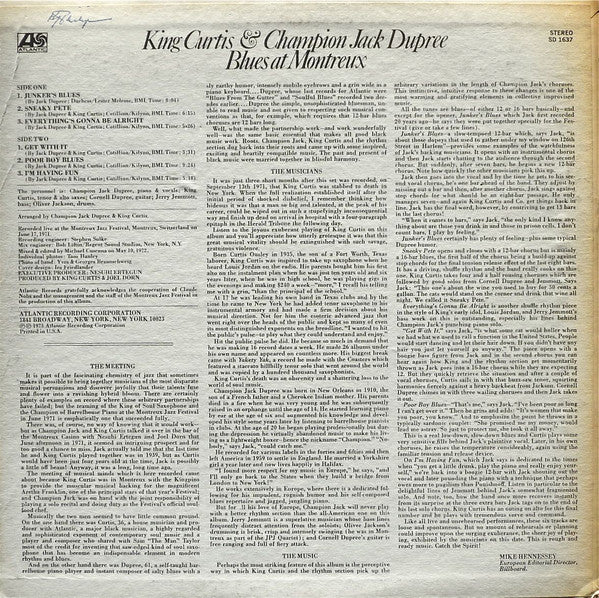King Curtis & Champion Jack Dupree : Blues At Montreux (LP, Album, Pre)