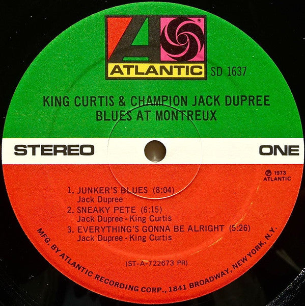 King Curtis & Champion Jack Dupree : Blues At Montreux (LP, Album, Pre)
