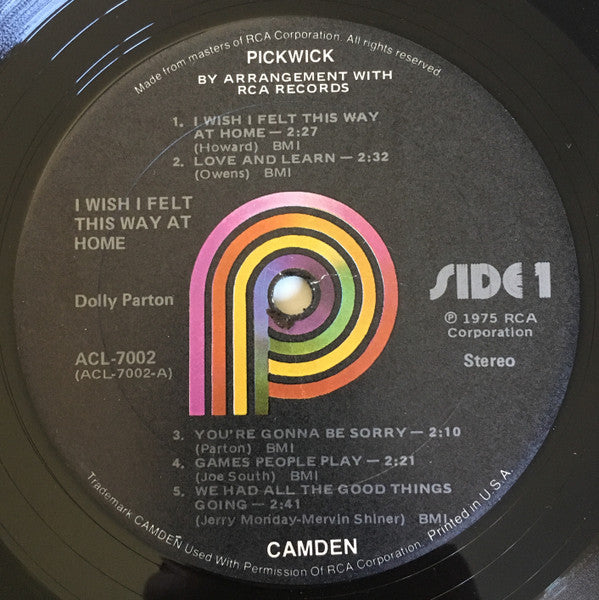 Dolly Parton : I Wish I Felt This Way At Home (LP, Comp)