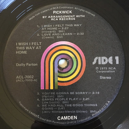 Dolly Parton : I Wish I Felt This Way At Home (LP, Comp)