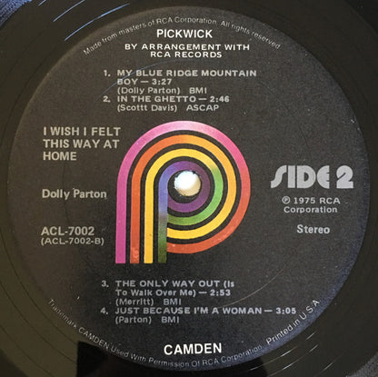 Dolly Parton : I Wish I Felt This Way At Home (LP, Comp)