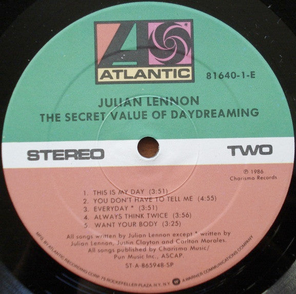Julian Lennon : The Secret Value Of Daydreaming (LP, Album, Spe)