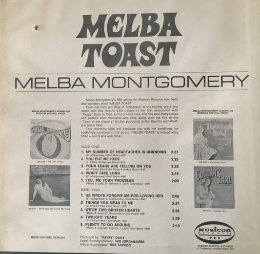 Melba Montgomery : Melba Toast (LP, Album)