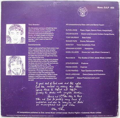 Elton John : Empty Sky (LP, Album, Mon)