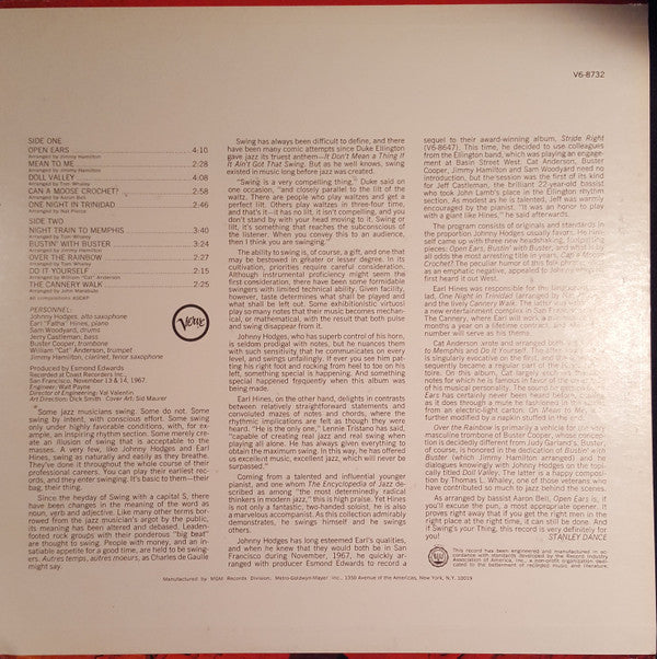 Hodges* & Hines* : Swing's Our Thing (LP, Album, Gat)