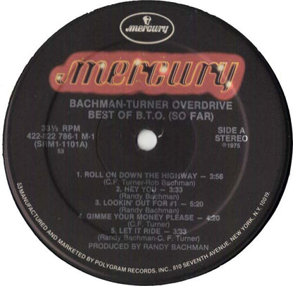 Bachman-Turner Overdrive : Best Of B.T.O. (So Far) (LP, Comp, RP, 53)
