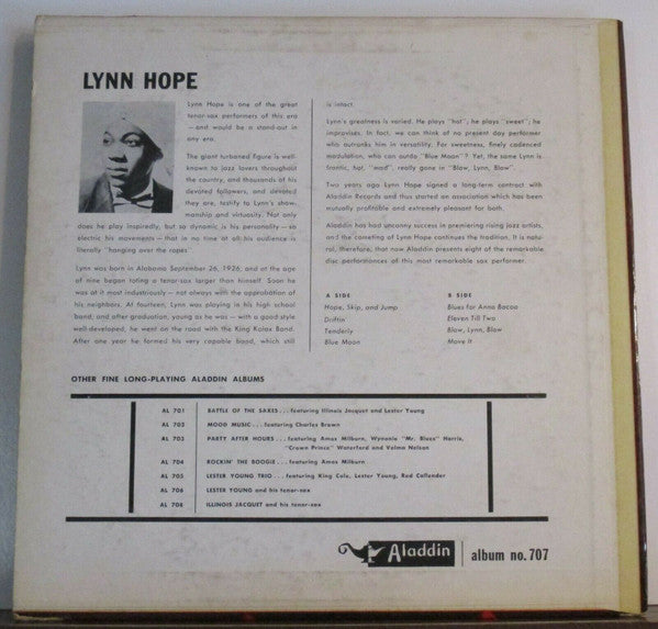 Lynn Hope : Lynn Hope And His Tenor Sax... (10", Album)