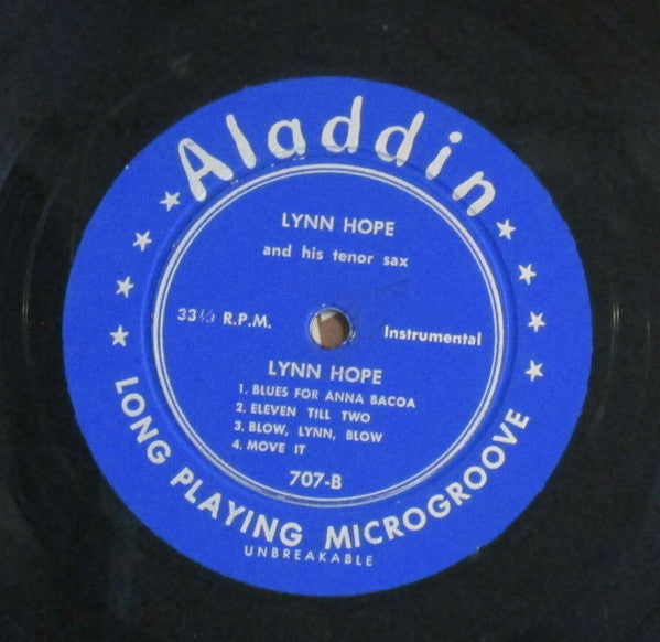 Lynn Hope : Lynn Hope And His Tenor Sax... (10", Album)